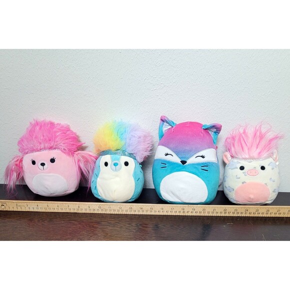 Squishmallows Plush Lot of 4 Fox Poodle Jerry Hedgehog Pig Kellytoy Original - Picture 8 of 11